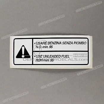 Caution label, Unleaded fuel