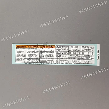 Swingarm tire info label