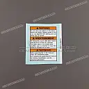 Waarschuwingssticker bovenste kroonplaat, links
