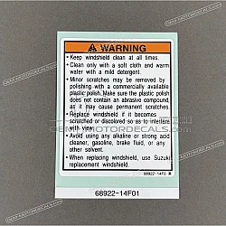 Screen warning label