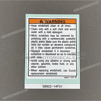 Screen warning label