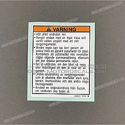 Windscreen warning label