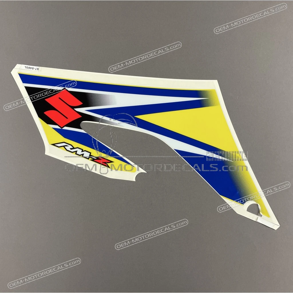 Suzuki RM-Z250 Pegatina para deflector de radiador izquierdo, lado izquierdo OEM K560670485