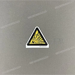 Swingarm warning label
