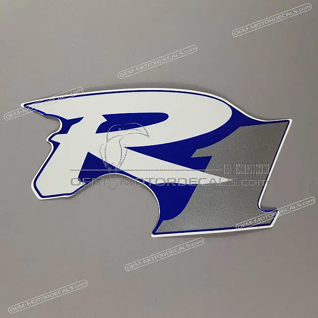 Emblème R1 Yamaha YZF-R1 Coque Arrière Gauche OEM 4XV-21781-10-00 Graphisme d'origine pour carénage arrière