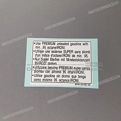 Caution label, Unleaded fuel