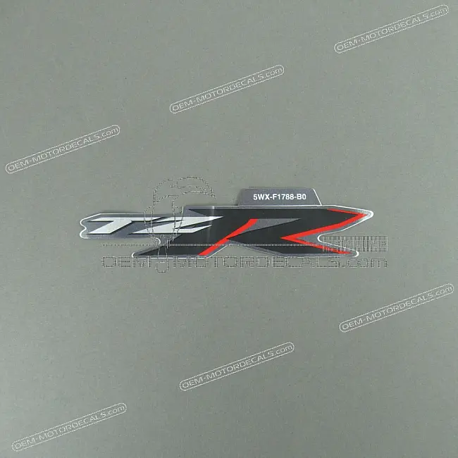 Yamaha TZR50 Naklejka na tylną owiewkę TZR, lewa strona OEM 5WXF1788B000