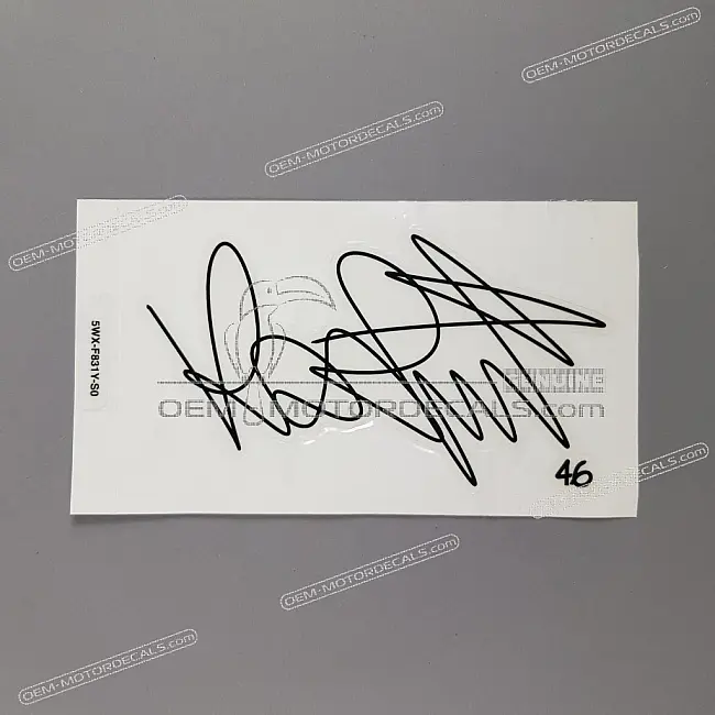 Yamaha TZR50 Achterkuip Rossi Sticker Rechterkant OEM 5WXF831YS000