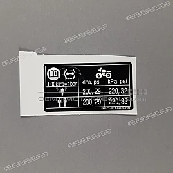 Caution label, Tire load