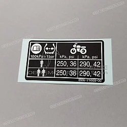Caution label, Tire load