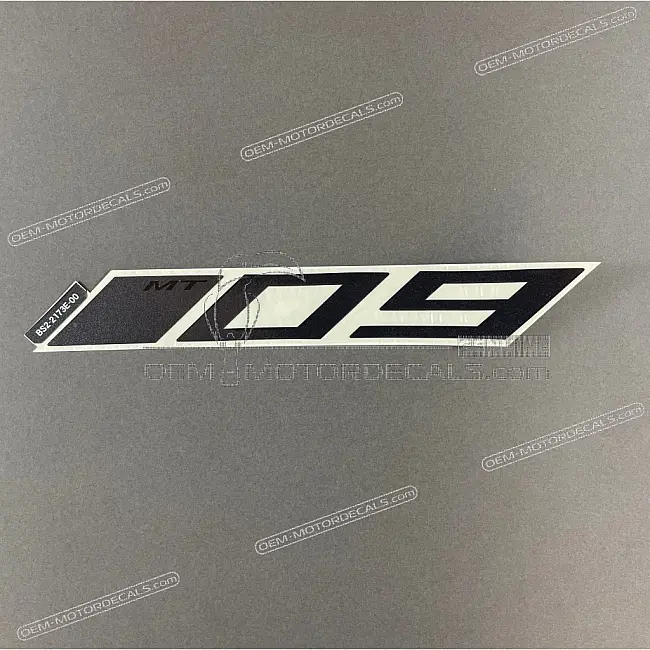 Authentic Yamaha MT-09 fuel tank cover graphic and intake shroud decal left side OEM part BS22173E0000