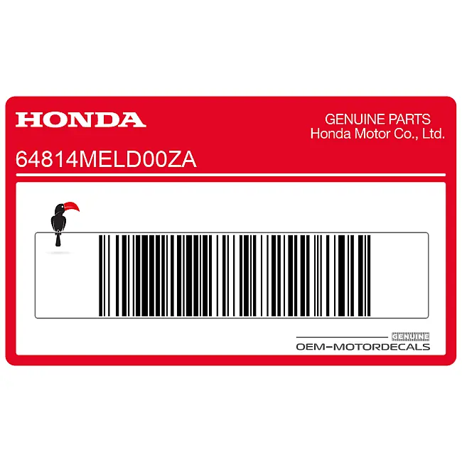 Autocollant flanc carénage central gauche Honda CBR1000RR FIREBLADE Côté Gauche OEM 64814MELD00ZA