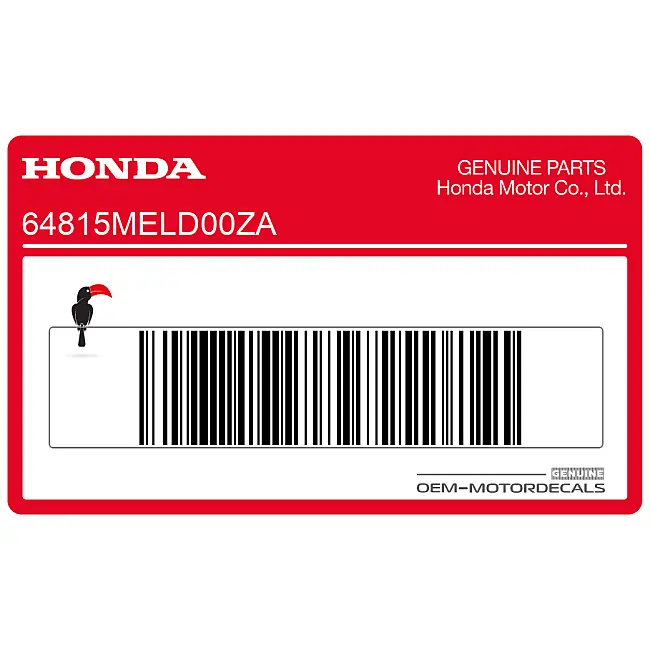Autocollant de carénage intermédiaire droit Honda CBR1000RR Fireblade authentique d'usine OEM 64815MELD00ZA