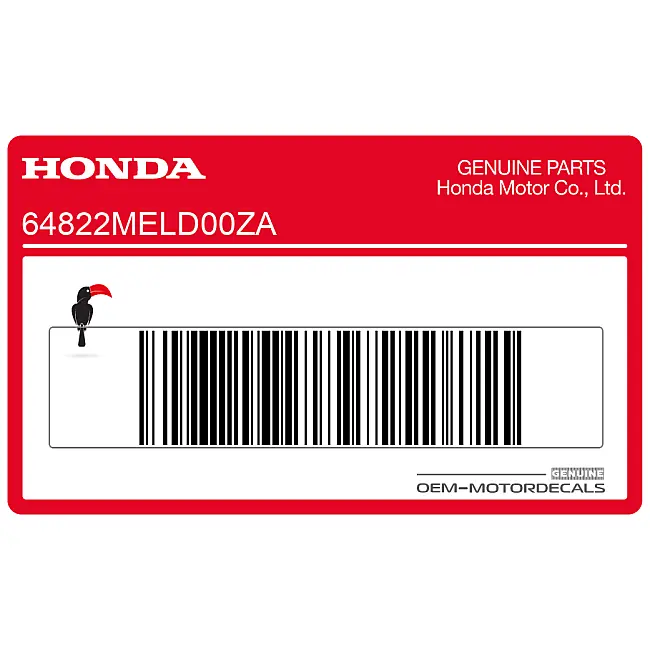 Autocollant de carénage intermédiaire gauche Honda CBR1000RR Fireblade authentique OEM 64822MELD00ZA
