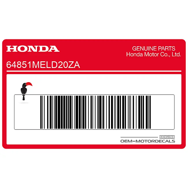Autocollant graphique pour dessus de carénage côté droit Honda CBR1000RR FIREBLADE OEM 64851MELD20ZA