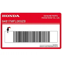 HONDA Pegatina de carenado central, lado izquierdo 64817-MFL-000ZB