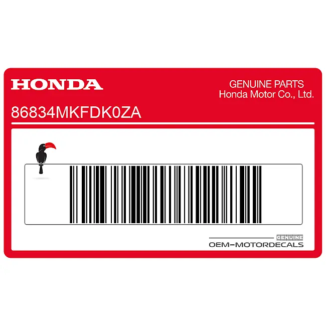 Honda CBR1000RR FIREBLADE Naklejka na osłonę boczną Lewa Strona OEM 86834MKFDK0ZA
