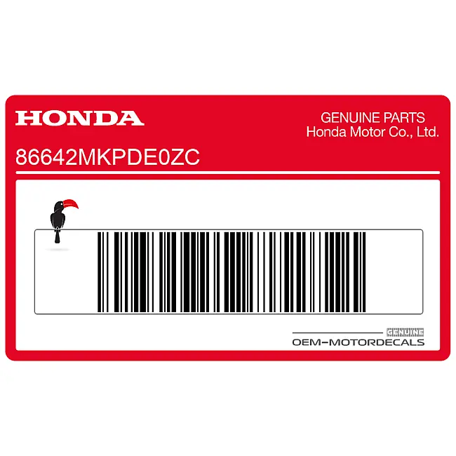 Autocollant de carénage central gauche Honda CB500F OEM 86642MKPDE0ZC
