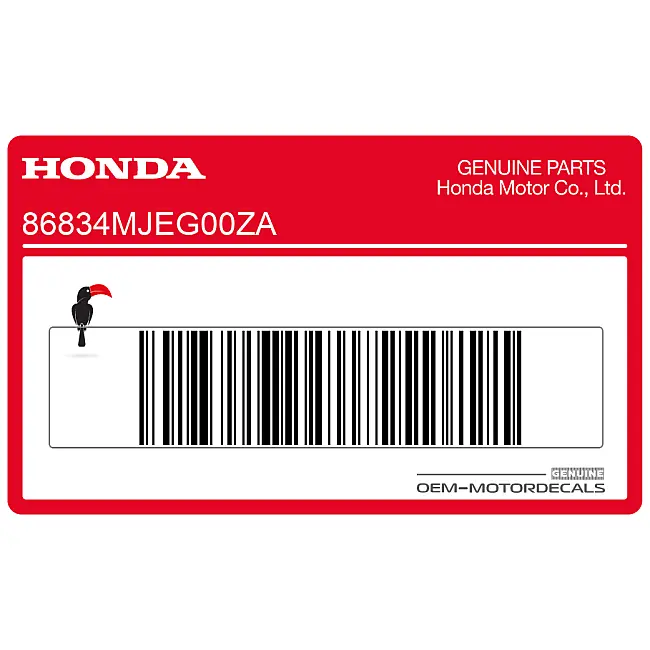 Honda CB650F Side Cover Mark Left Side OEM 86834MJEG00ZA