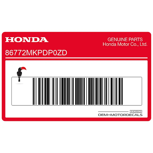 Pegatina Colín Trasero Izquierdo Honda CB500F OEM 86772MKPDP0ZD