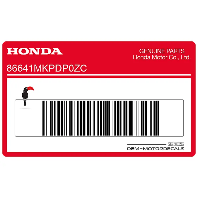 Honda CB500F Pegatina Carenado Central Derecho Lado Derecho OEM 86641MKPDP0ZC