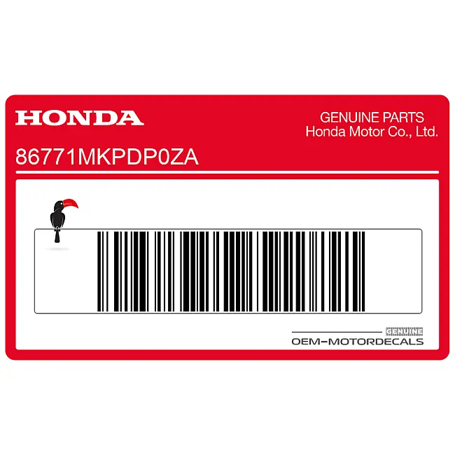 Honda CB500F Rear Cowl Stripe Right Side OEM 86771MKPDP0ZA factory-grade vinyl graphic for precision tail section fitment.
