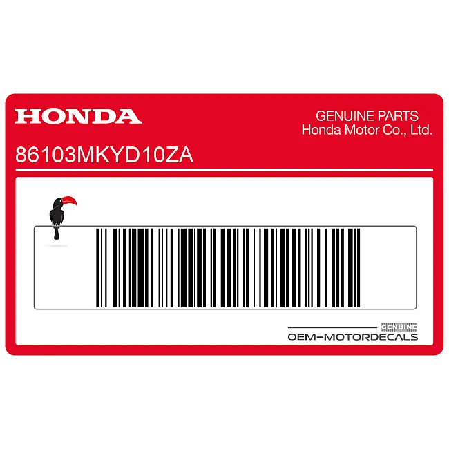 Honda CBR650R Adesivo carena inferiore Honda Lato Destro OEM 86103MKYD10ZA