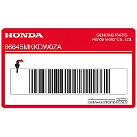 HONDA Autocollant de carénage central, côté droit 86645-MKK-DW0ZA