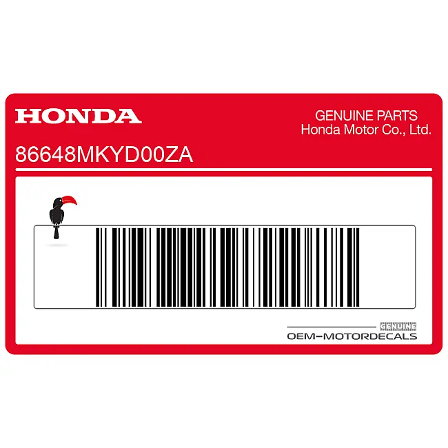 Adesivo Honda CBR650R Carena Inferiore Anteriore Sinistra Lato Sinistro OEM 86648MKYD00ZA