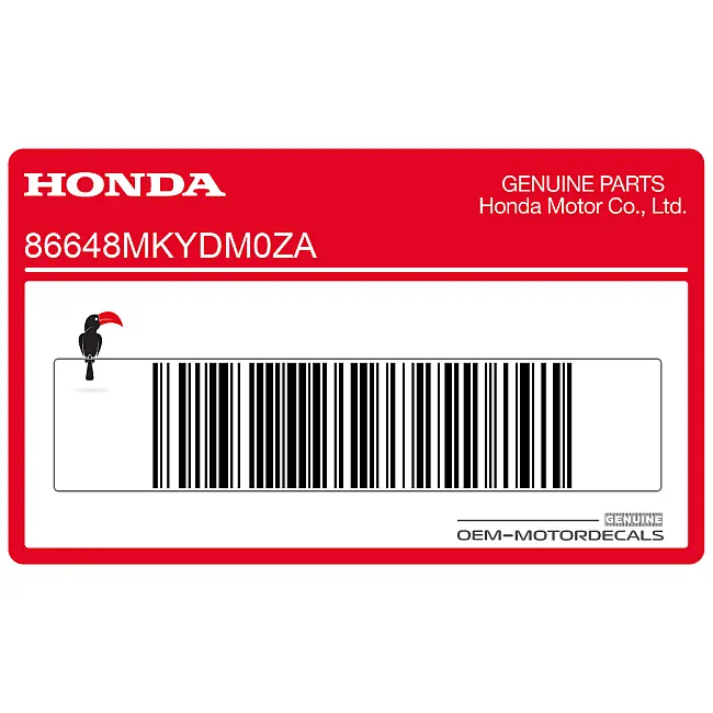 Honda CBR650R Aufkleber mittlere Verkleidung links OEM 86648MKYDM0ZA