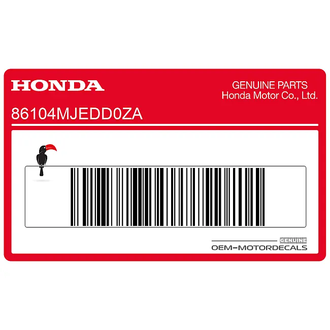 Honda CBR650F Puntale HONDA Logo Adesivo Lato Sinistro OEM 86104-MJE-DD0ZA