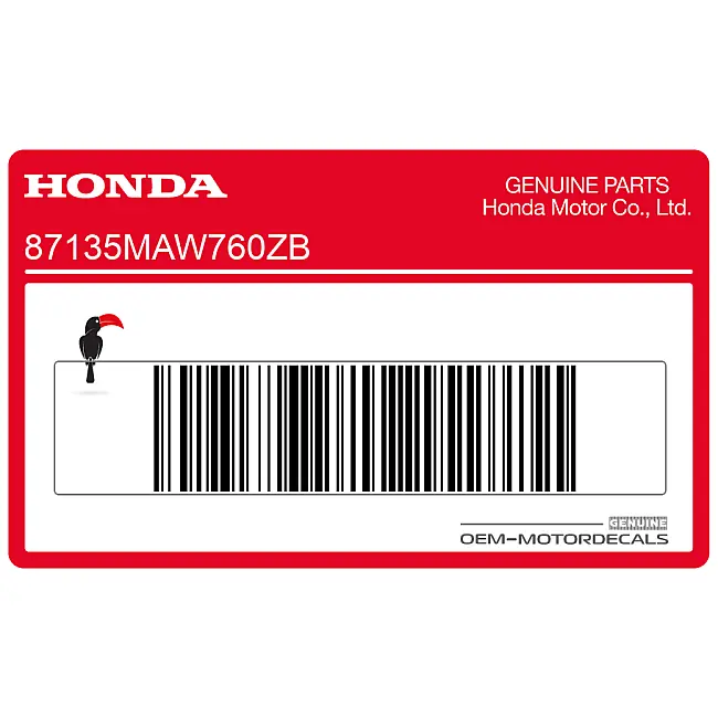 Genuine Honda XL600V TRANSALP Side Cowl Stripe Left Side OEM 87135MAW760ZB Factory Graphic