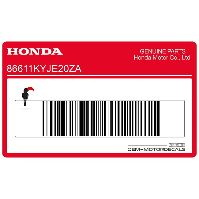 Pegatina ABS Honda CBR250R para guardabarros delantero OEM 86611KYJE20ZA