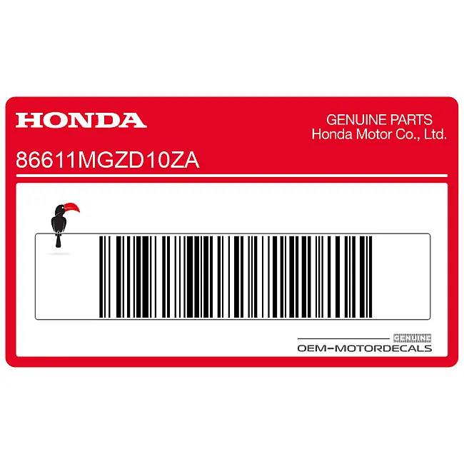 Honda CBR650F Voorspatbord ABS Sticker Rechterzijde OEM 86611MGZD10ZA