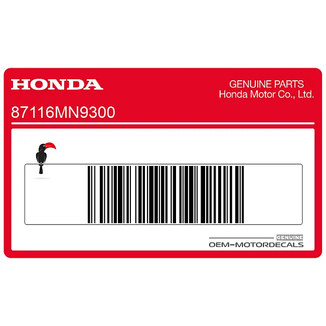 Pegatina Honda NX650 Dominator para portabultos trasero OEM 87116MN9300