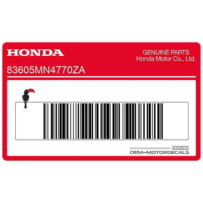 Honda CBR600F HURRICANE Frame Cowling Fuel Type Mark Decal OEM 83605MN4770ZA