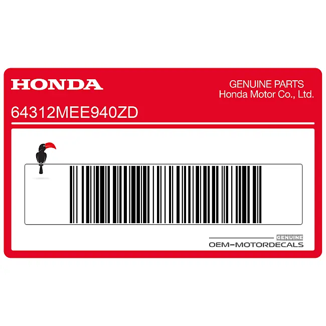 Honda CBR600RR Lewa dolna owiewka Emblemat CBR Lewa Strona OEM 64312MEE940ZD Oryginalna fabryczna naklejka