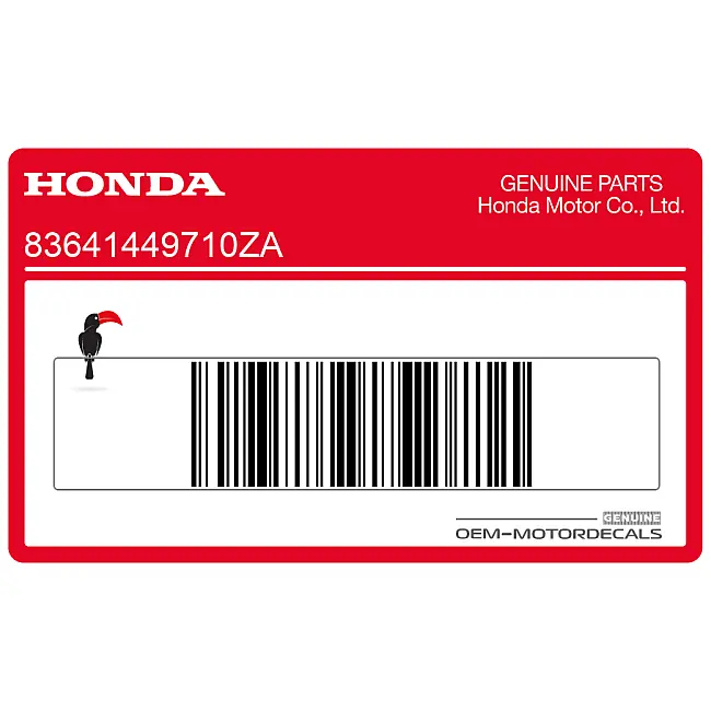 Honda Seitenverkleidungsaufkleber linke Seite OEM 83641449710ZA