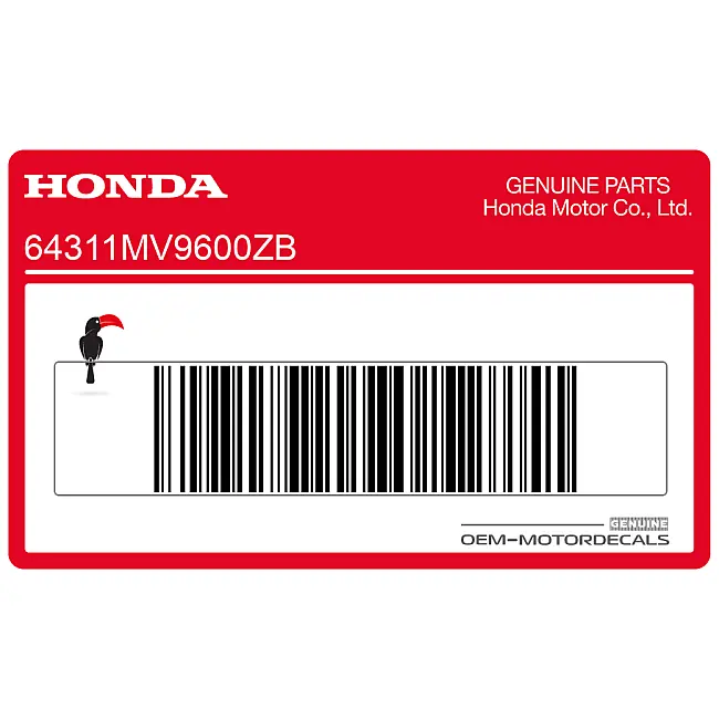 Honda CBR600F Hurricane Naklejka na prawą owiewkę OEM 64311MV9600ZB
