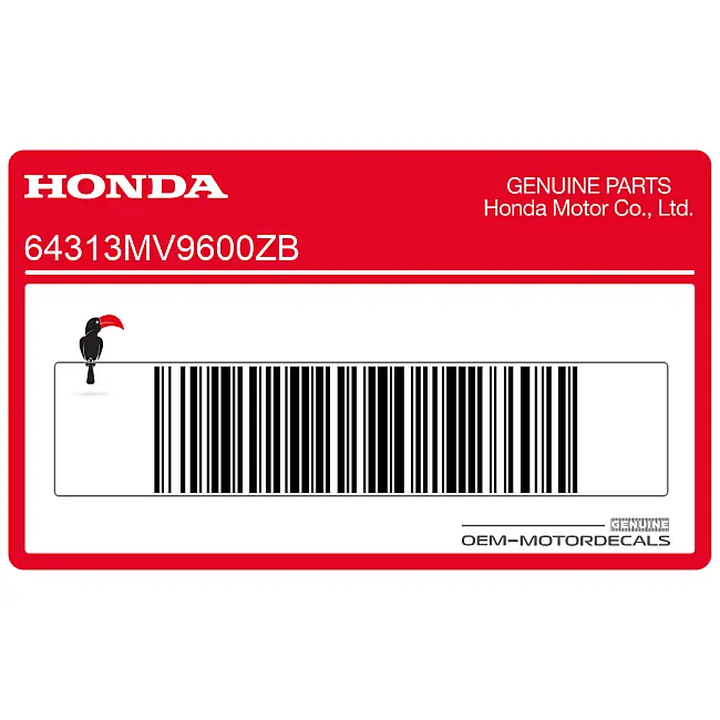 Honda CBR600F Hurricane Naklejka na owiewkę boczną lewa strona OEM 64313MV9600ZB