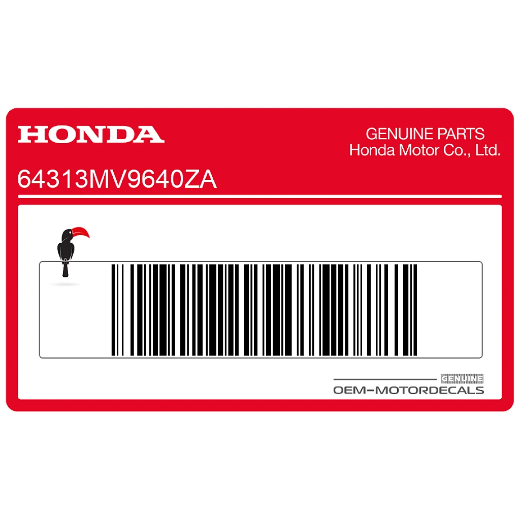 Adesivo carenatura anteriore Honda CBR600F Hurricane Lato Sinistro OEM 64313MV9640ZA