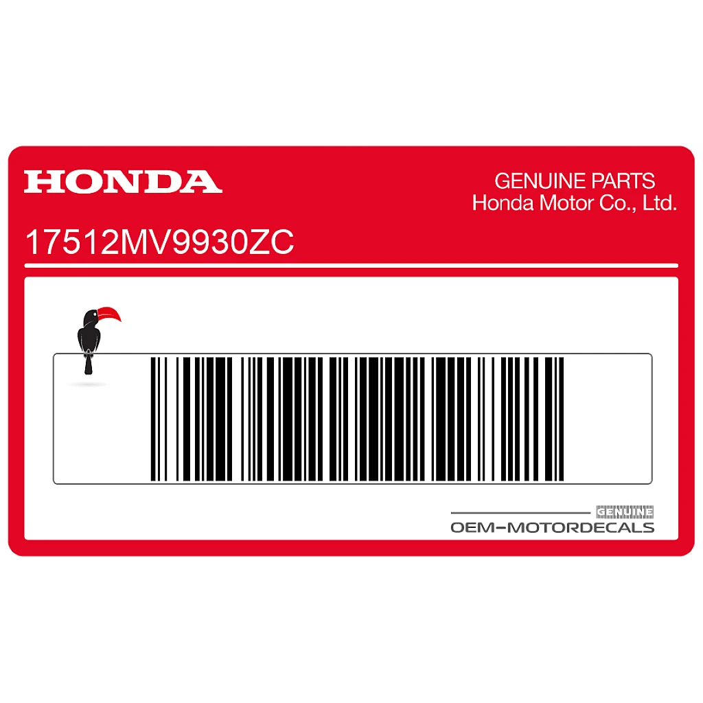 Adesivo originale Honda CBR600F Hurricane per serbatoio, lato sinistro, OEM 17512MV9930ZC