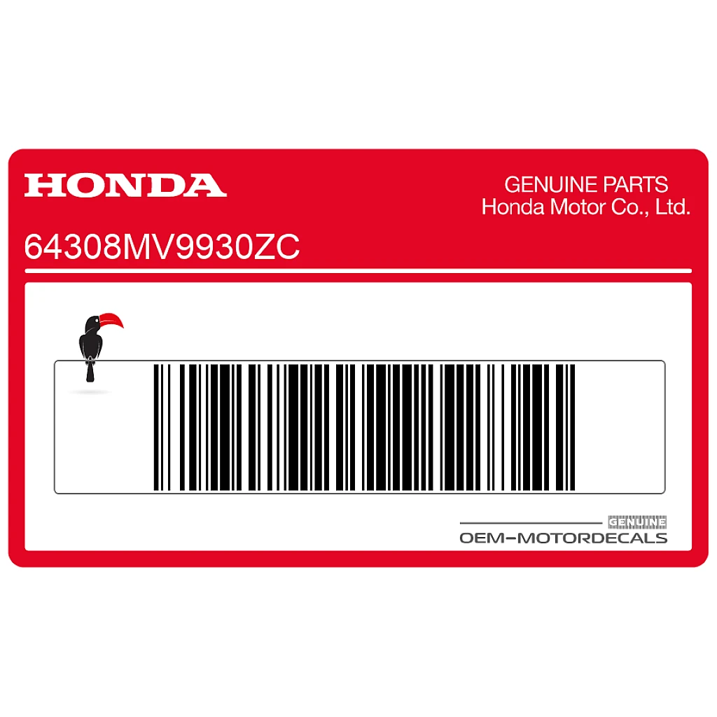 Honda CBR600F Hurricane Adesivo Carenatura Lato Destro Grafica Lato Destro OEM 64308MV9930ZC