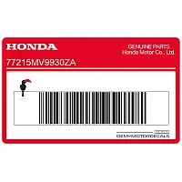 HONDA Fuel tank HONDA mark, right side 77215-MV9-930ZA