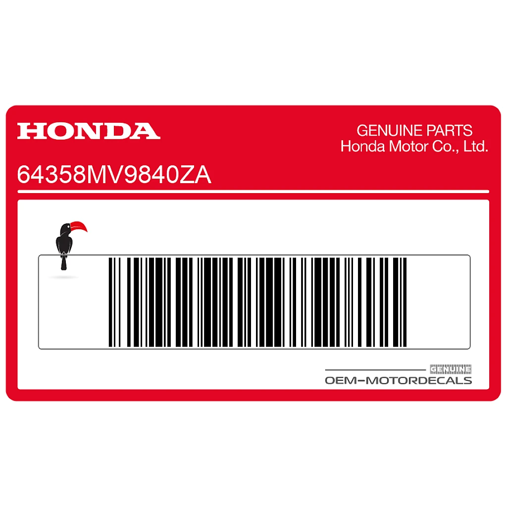 Honda CBR600F Hurricane Linker Onderkuip Sticker OEM 64358MV9840ZA