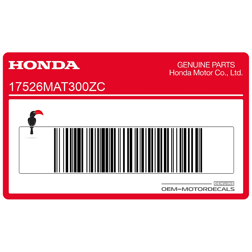 Honda CBR1100XX Super Blackbird Emblemat z logo Honda na zbiornik paliwa lewa strona OEM 17526MAT300ZC