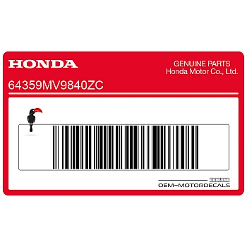 Belly pan decal, left side