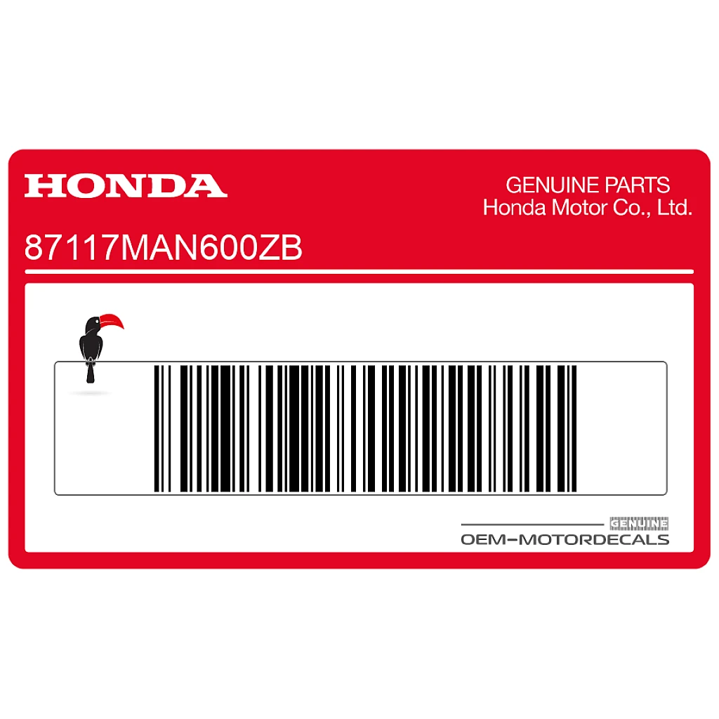 Honda NX650 Dominator Linker kuipdeel sticker Linkerkant OEM 87117MAN600ZB
