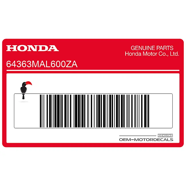 Honda CBR600F Hurricane Linker Onderkuip Sticker Linkerkant OEM 64363MAL600ZA