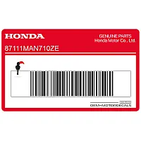 HONDA Adesivo serbatoio NX650 DOMINATOR, lato destro 87111-MAN-710ZE